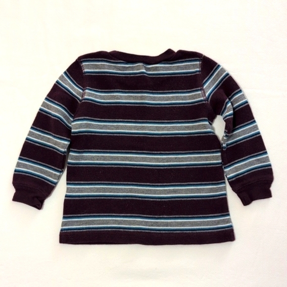 carter's striped cotton thermal waffle knit long sleeve shirt 18 months baby - Picture 5 of 5